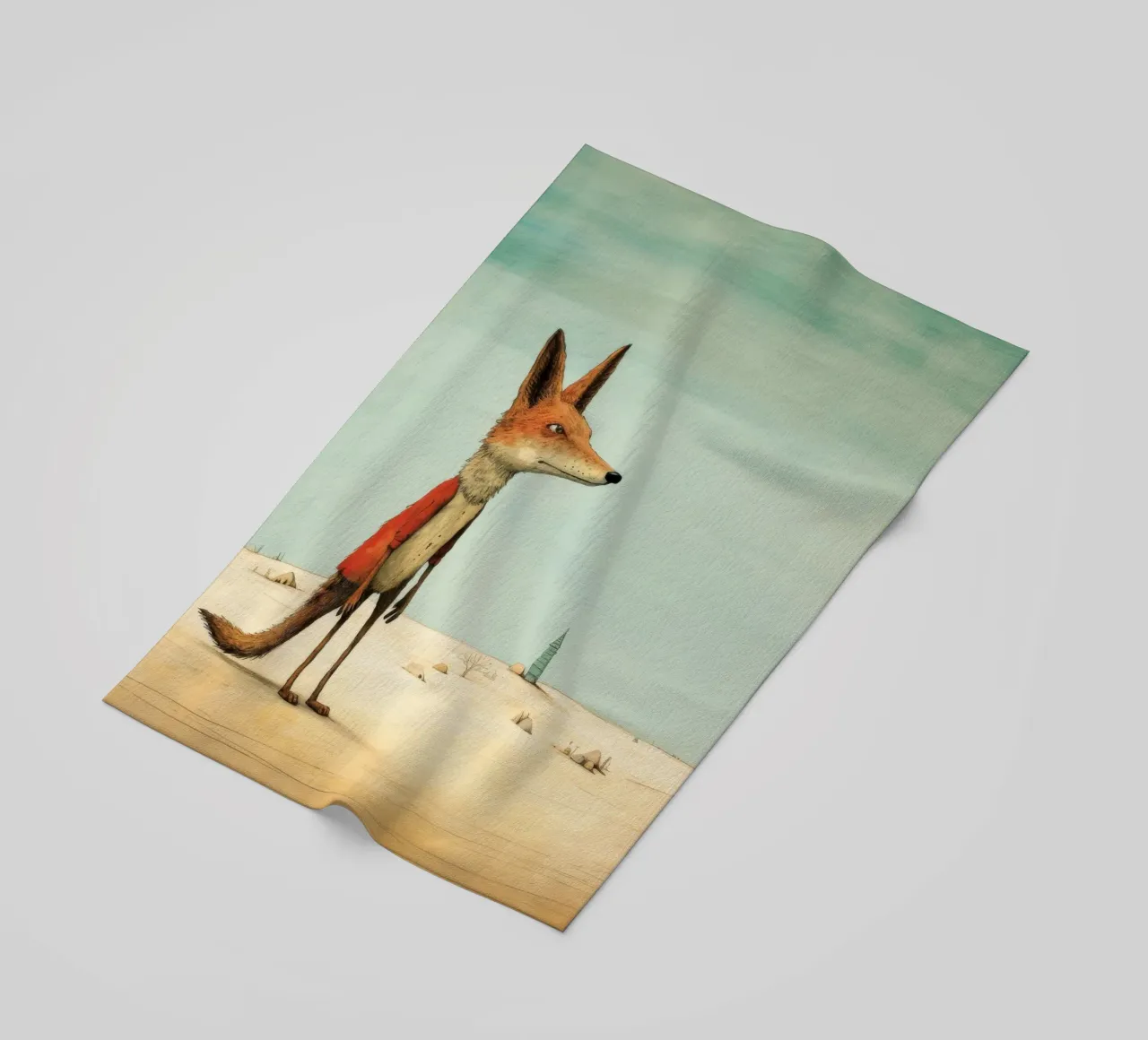 Sciacallo minimo 4 telo mare da Minimal Animal Art