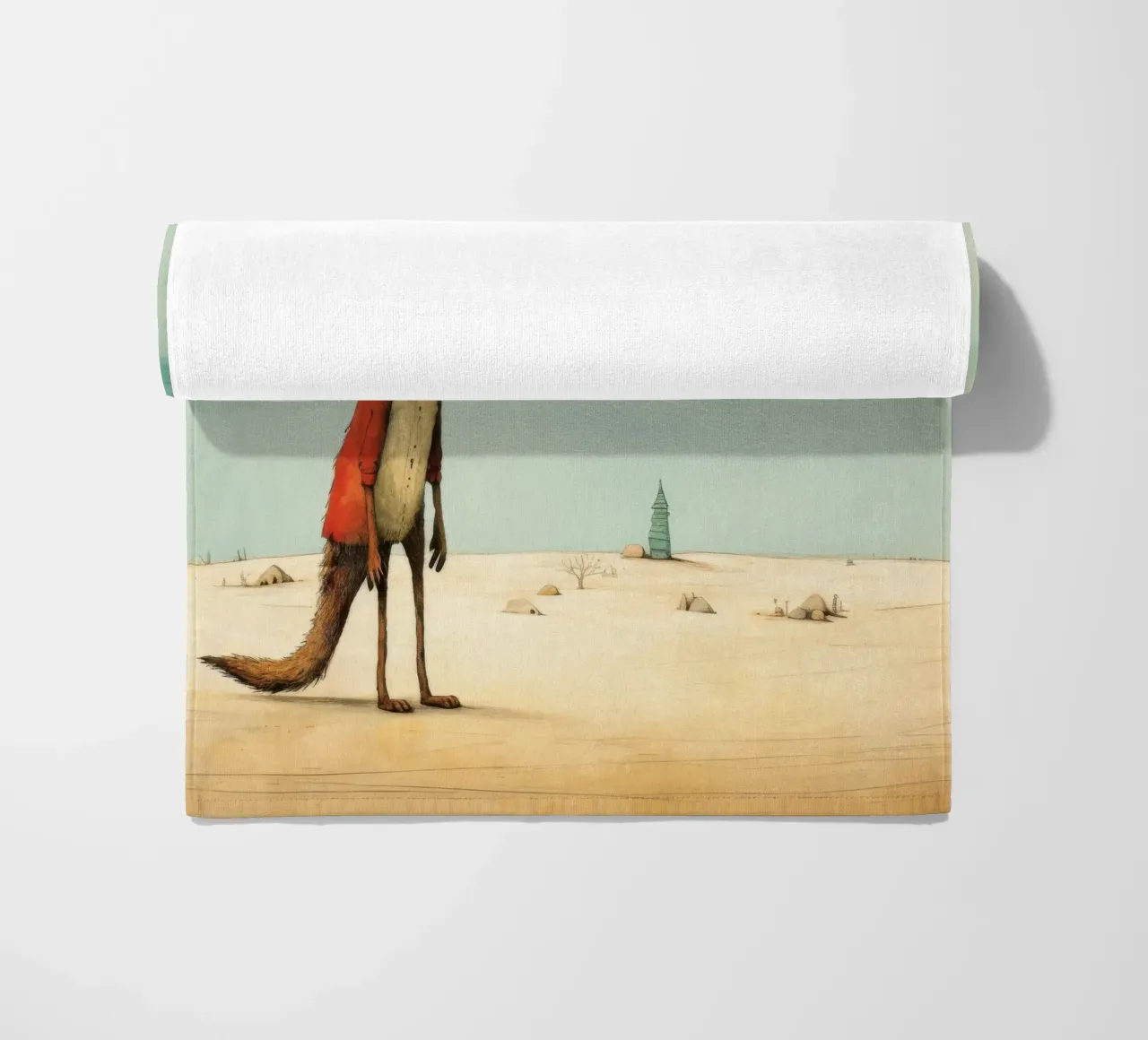 Sciacallo minimo 4 telo mare da Minimal Animal Art