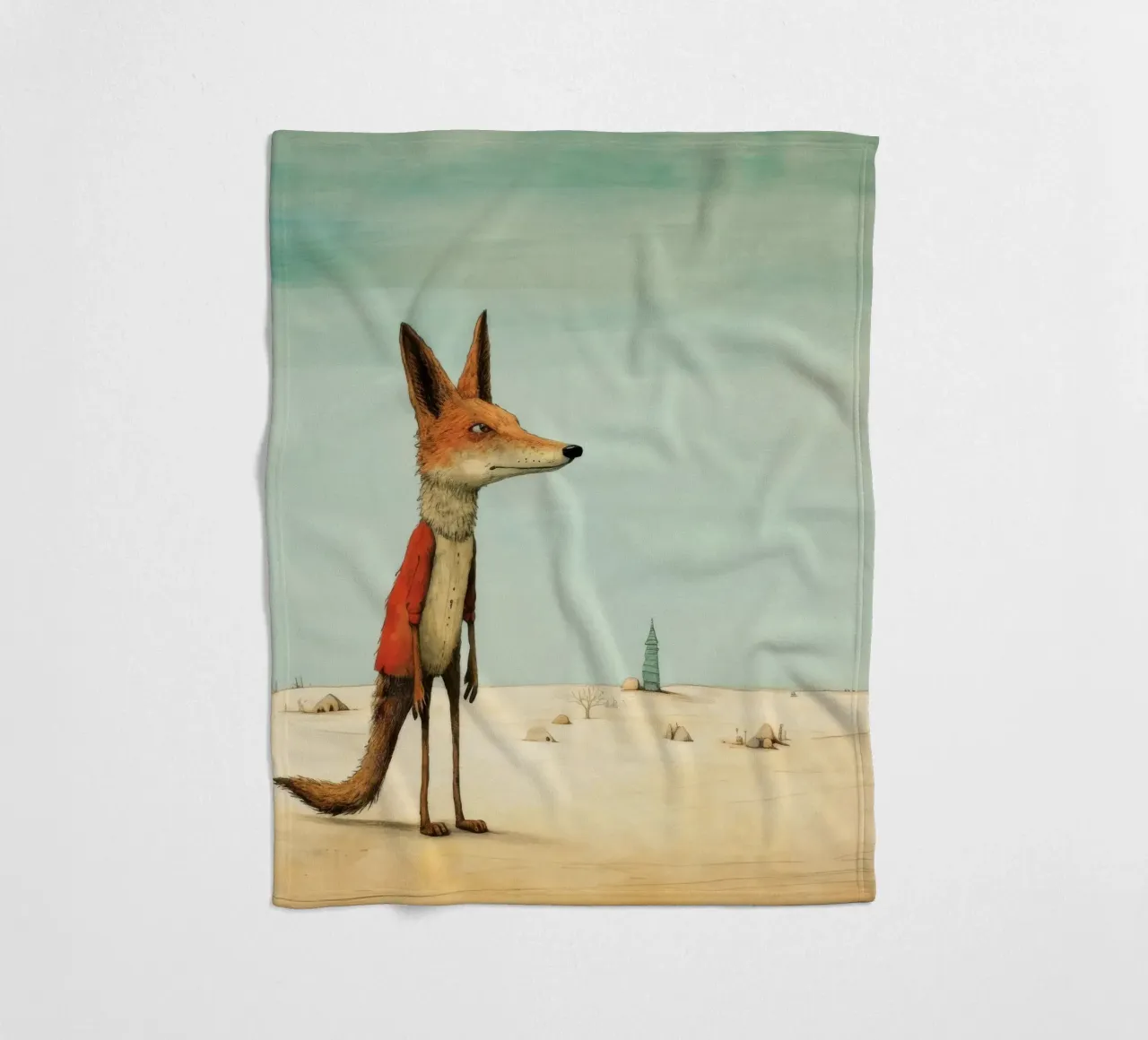 Sciacallo minimo 4 coperta in pile da Minimal Animal Art