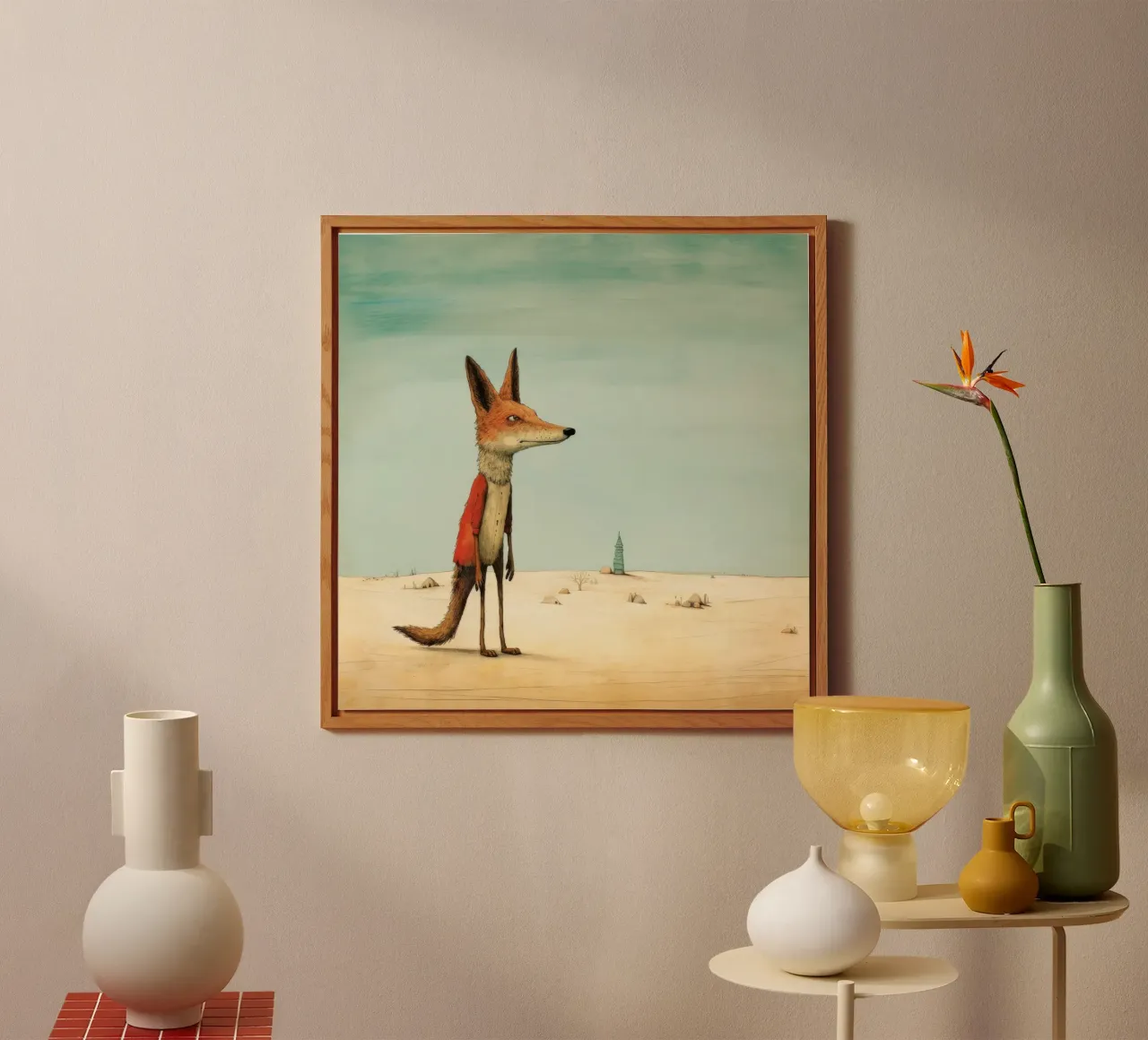 Sciacallo minimo 4 alluminio dibond da Minimal Animal Art