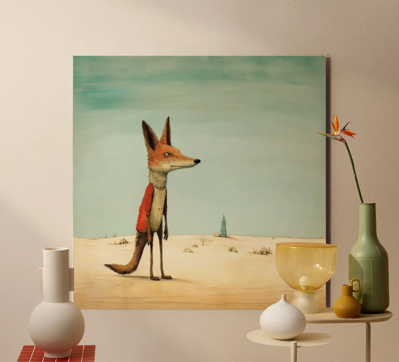 Sciacallo minimo 4 alluminio dibond da Minimal Animal Art