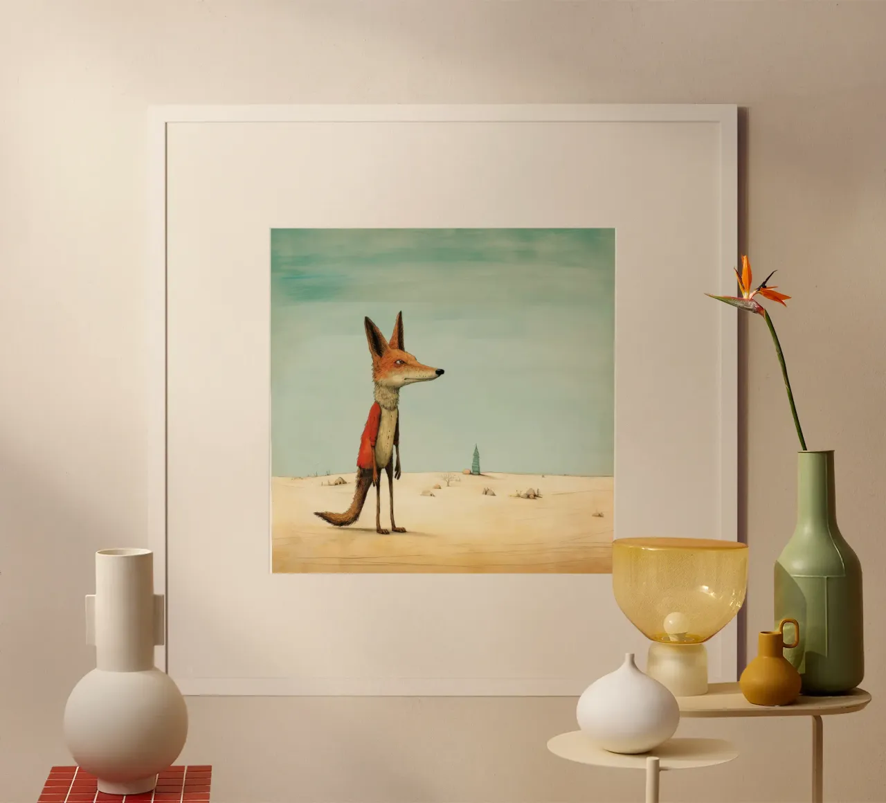 Minimale Jakhals 4 poster van Minimal Animal Art