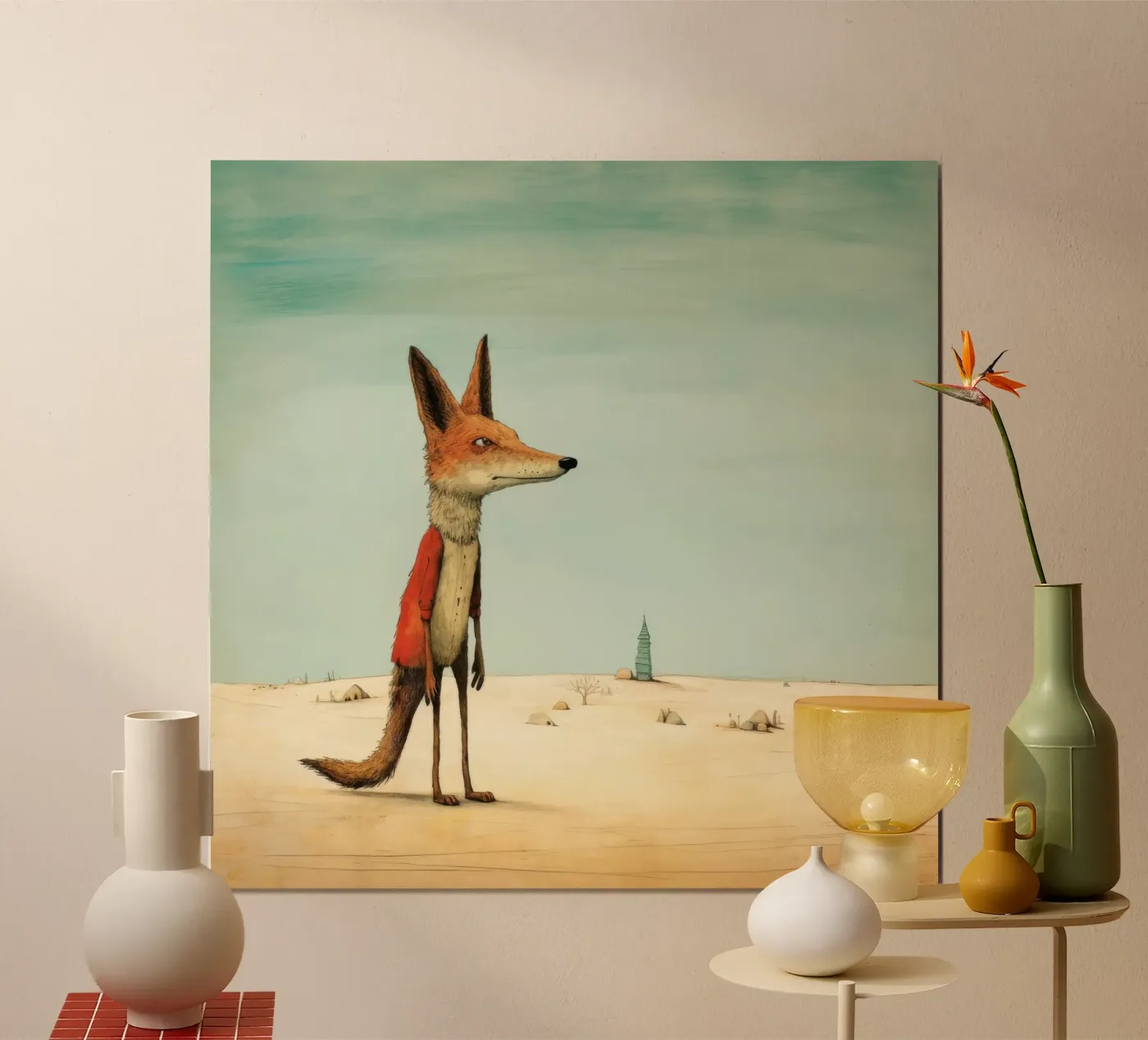 Minimal Jackal poster van Minimal Animal Art