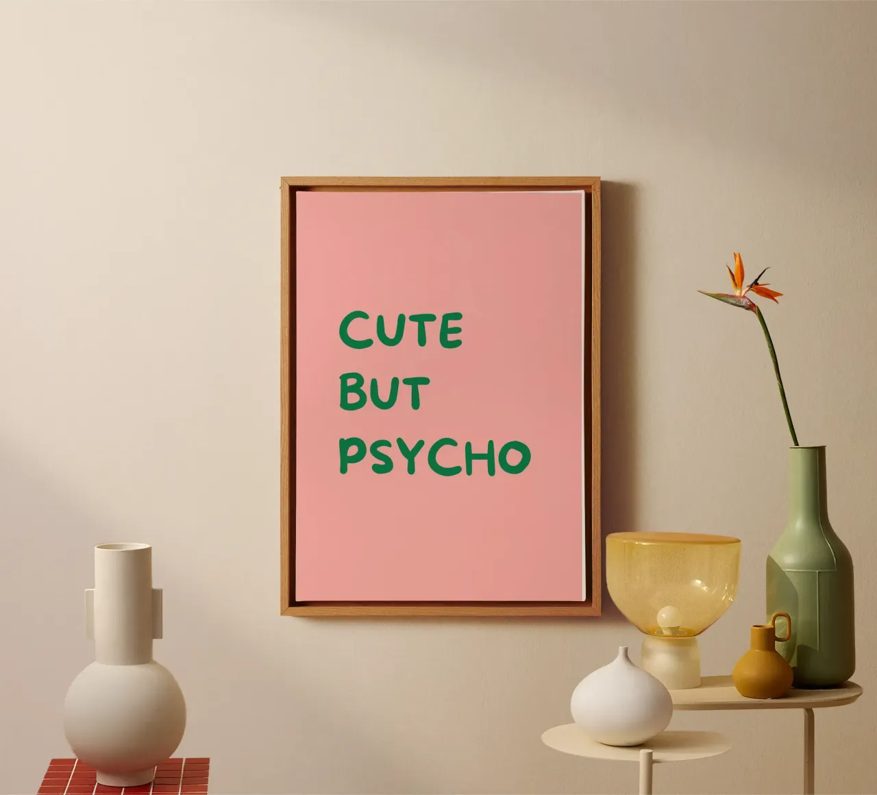 Cute But Psycho | Bold & Playful Typography Print tela da PrintCessStudio