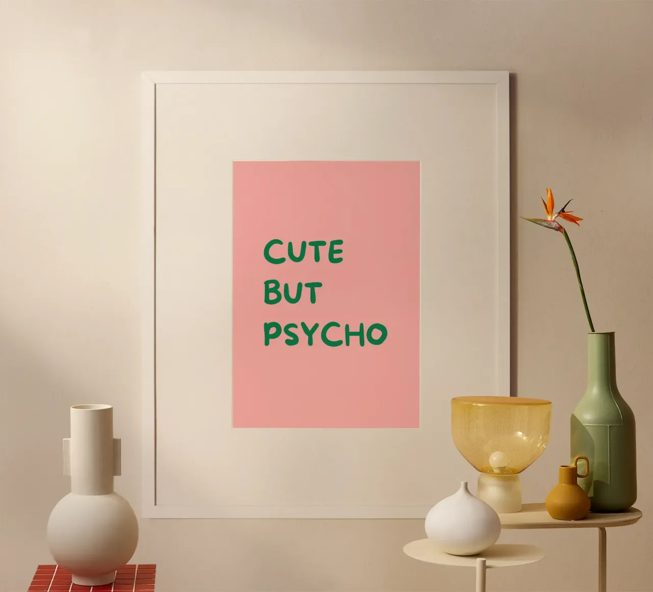 Cute But Psycho | Bold & Playful Typography Print carta hahnemühle da PrintCessStudio
