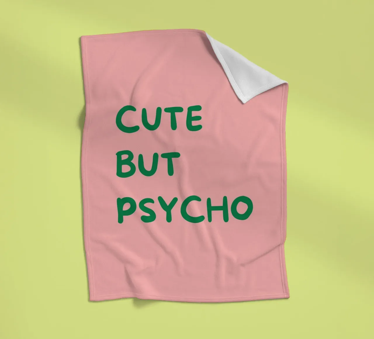 Cute But Psycho | Bold & Playful Typography Print coperta in pile da PrintCessStudio