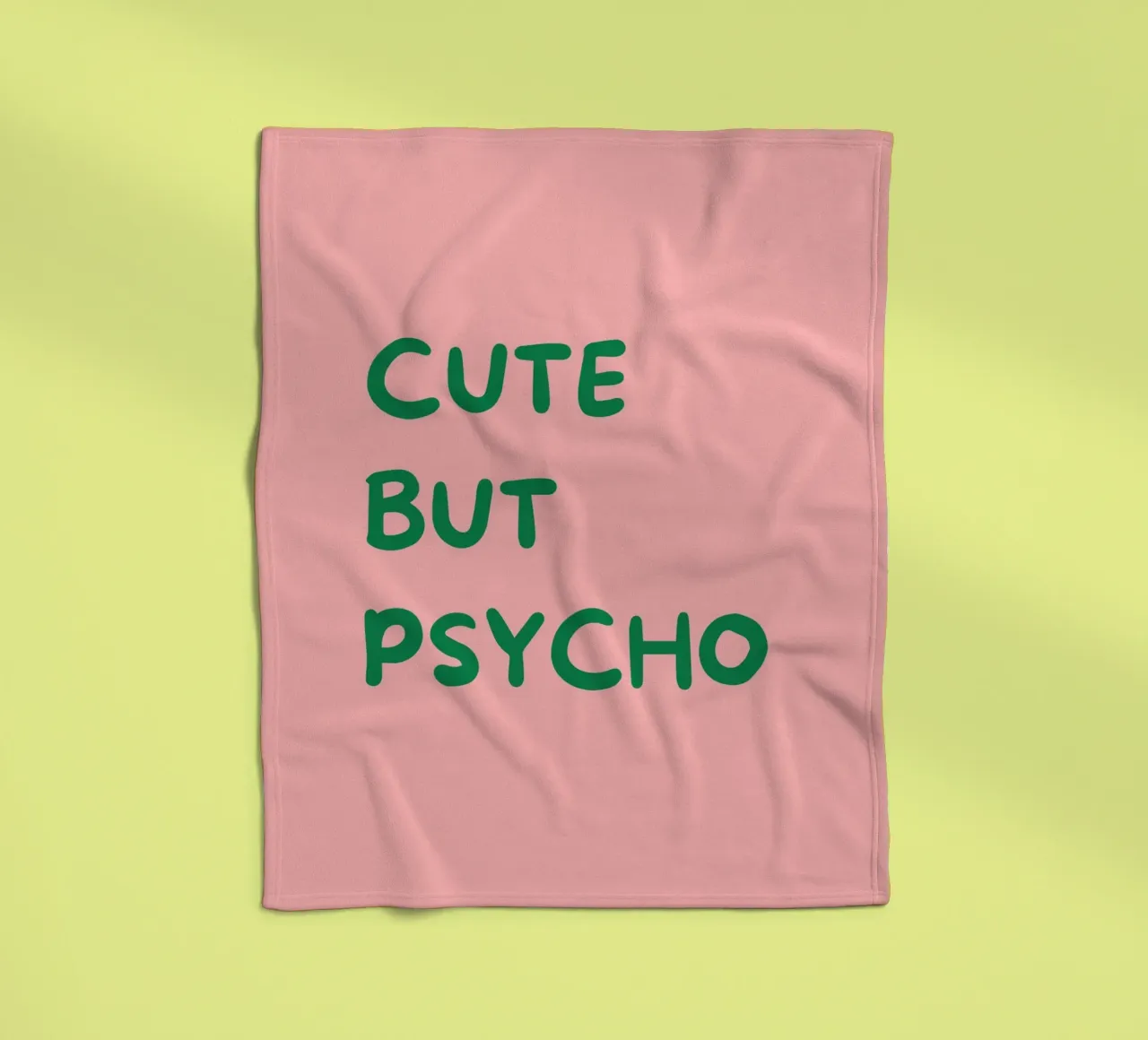 Cute But Psycho | Bold & Playful Typography Print coperta in pile da PrintCessStudio