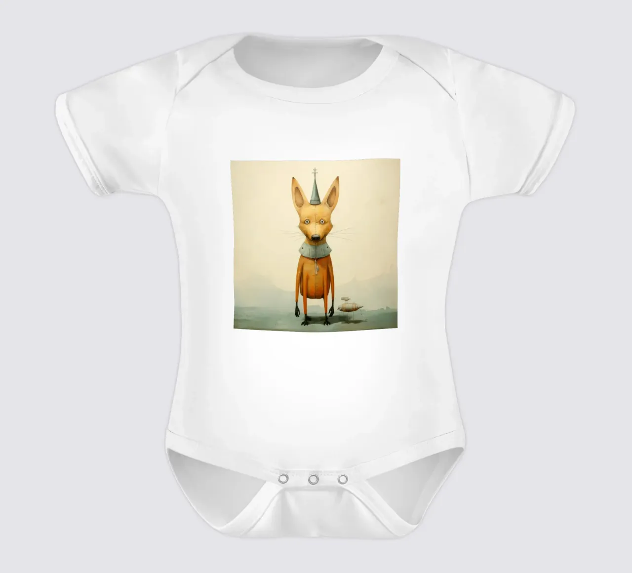 Sciacallo minimo 1 body neonato maniche corte da Minimal Animal Art