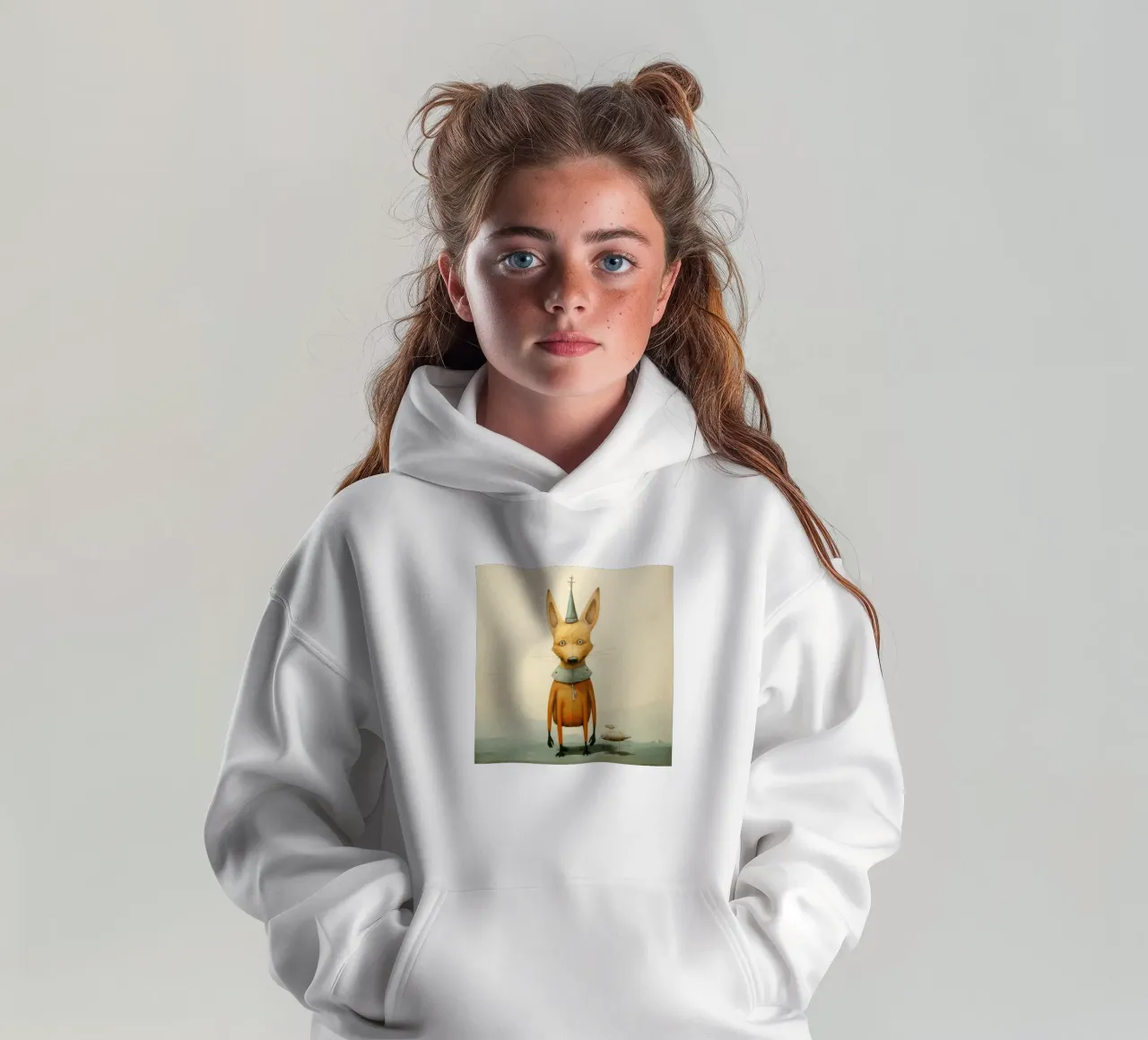 Sciacallo minimo 1 felpa bambino con cappuccio da Minimal Animal Art