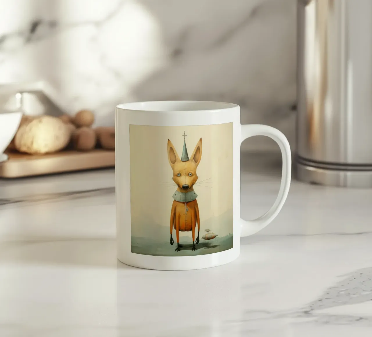 Sciacallo minimo 1 tazza in ceramica da Minimal Animal Art