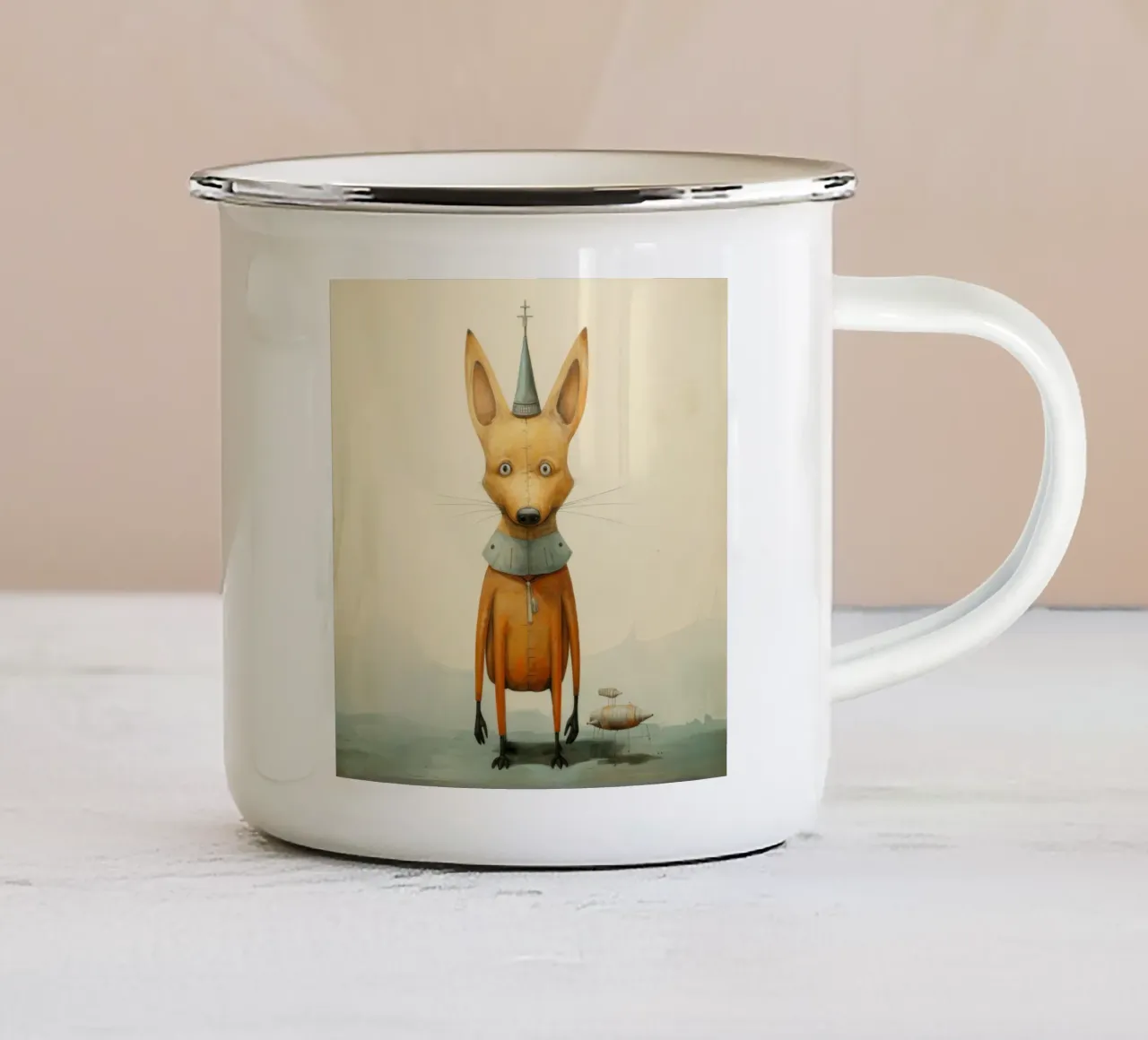 Sciacallo minimo 1 tazza in smalto da Minimal Animal Art