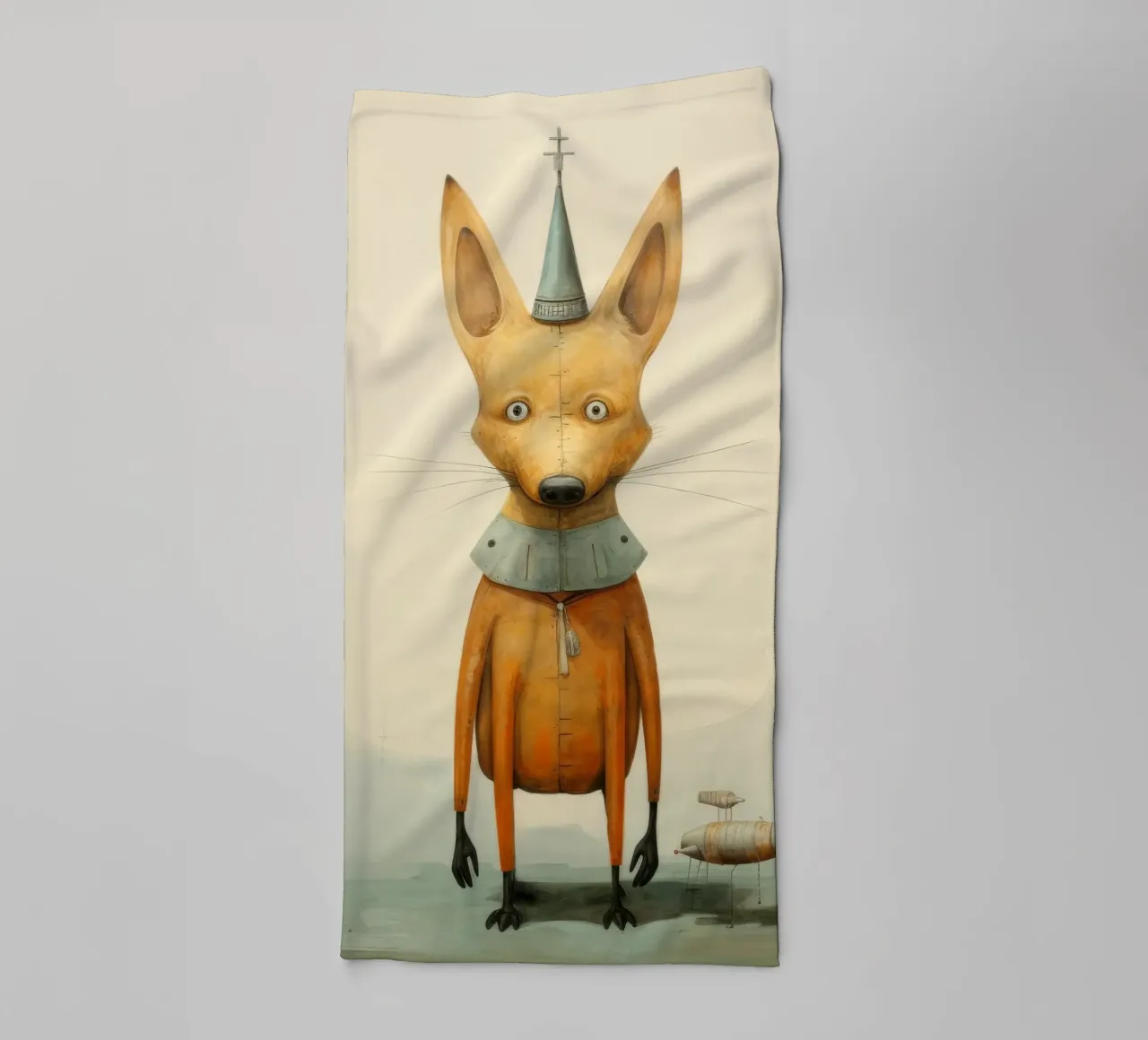 Sciacallo minimo 1 asciugamano da bagno da Minimal Animal Art