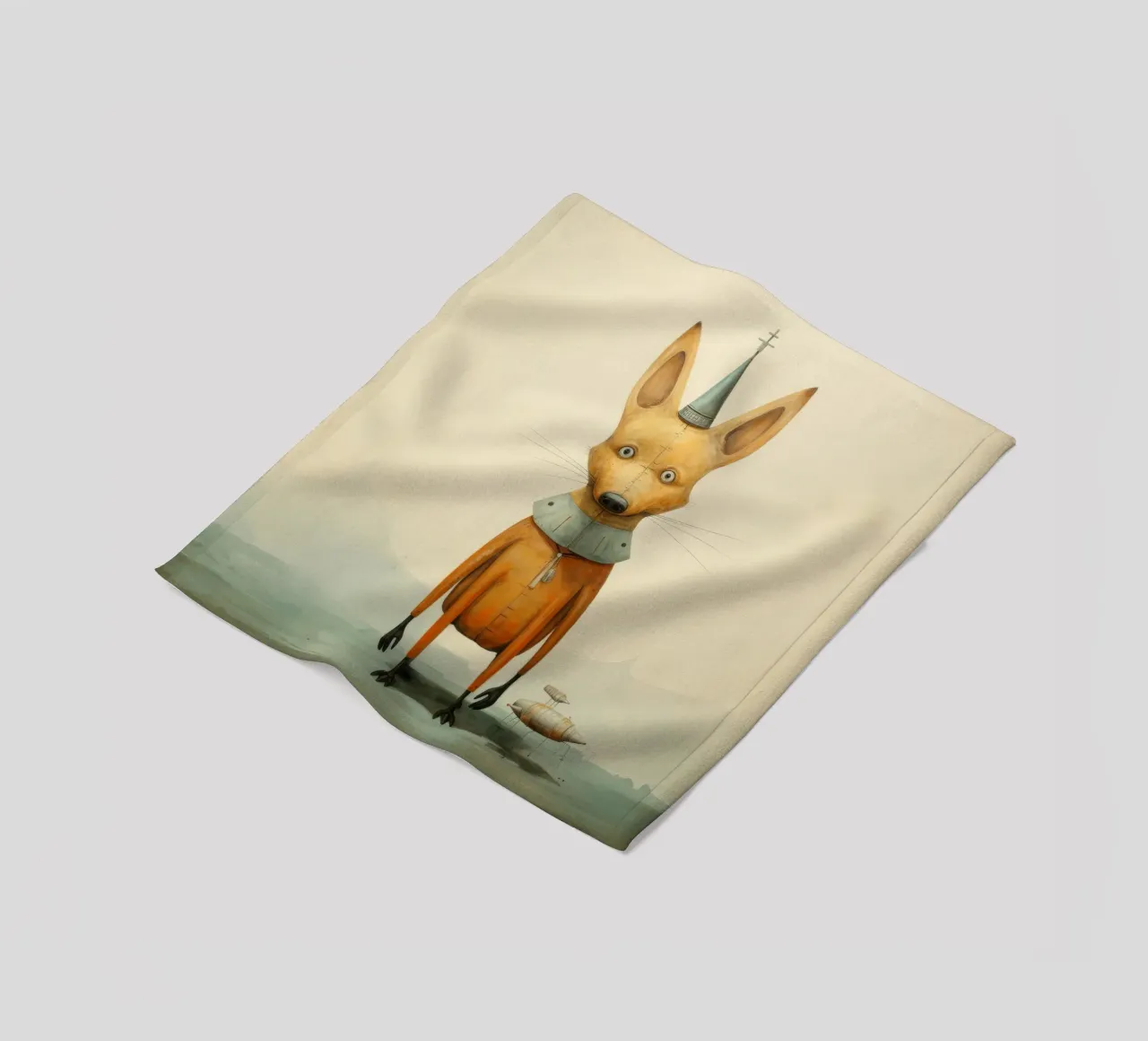 Sciacallo minimo 1 coperta in pile da Minimal Animal Art