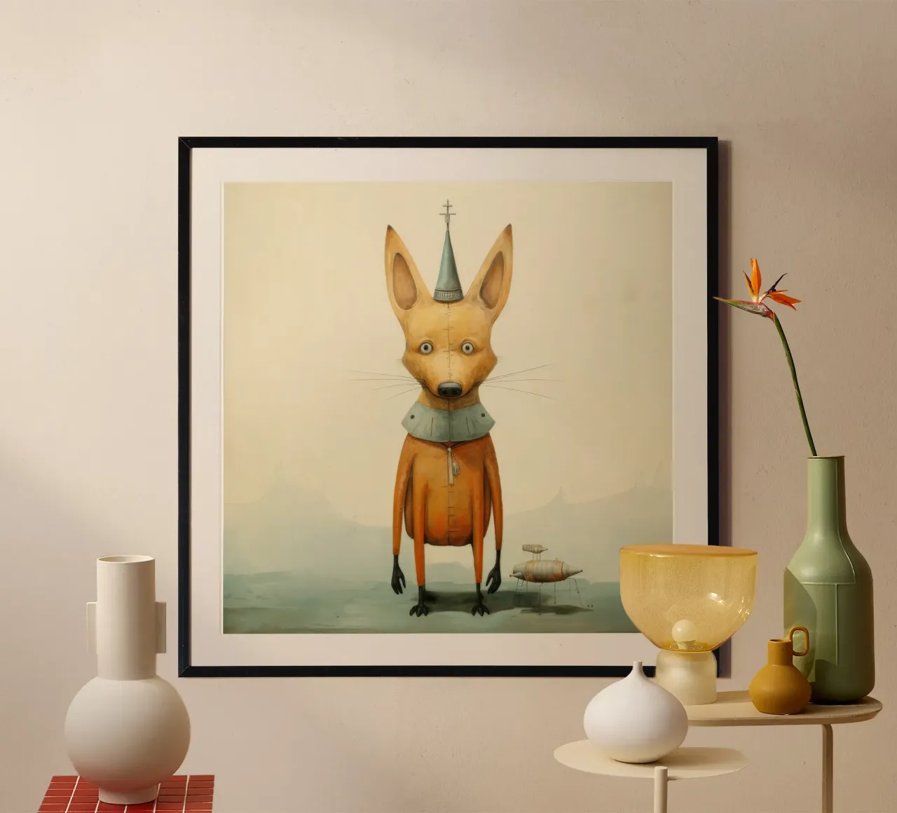 Sciacallo minimo 1 carta hahnemühle da Minimal Animal Art