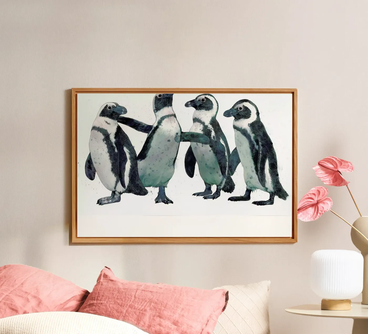 Penguins alluminio dibond da Laura Graves