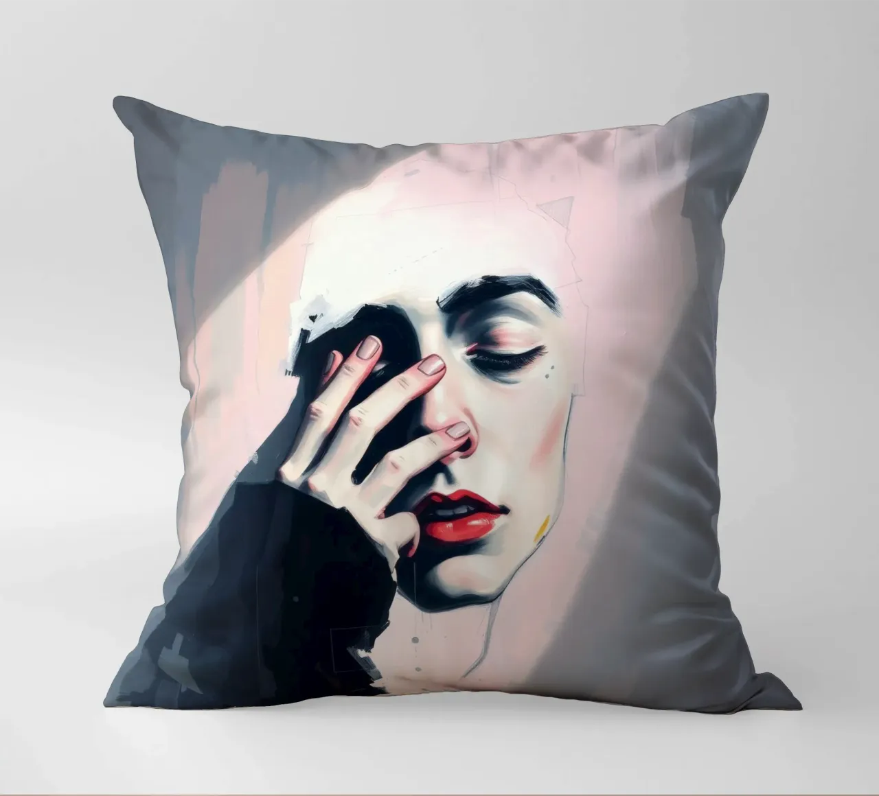 Expression of emotion captured through art decorative cushion by DesignDoodle