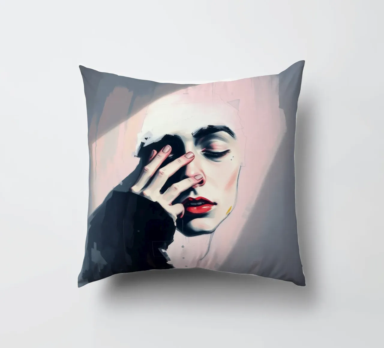 Expression of emotion captured through art decorative cushion by DesignDoodle
