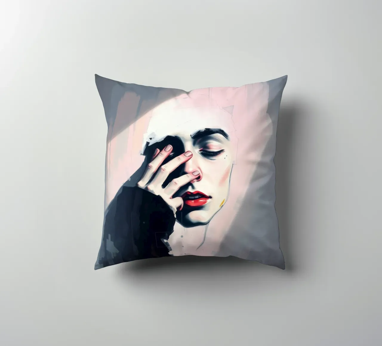 Expression of emotion captured through art decorative cushion by DesignDoodle