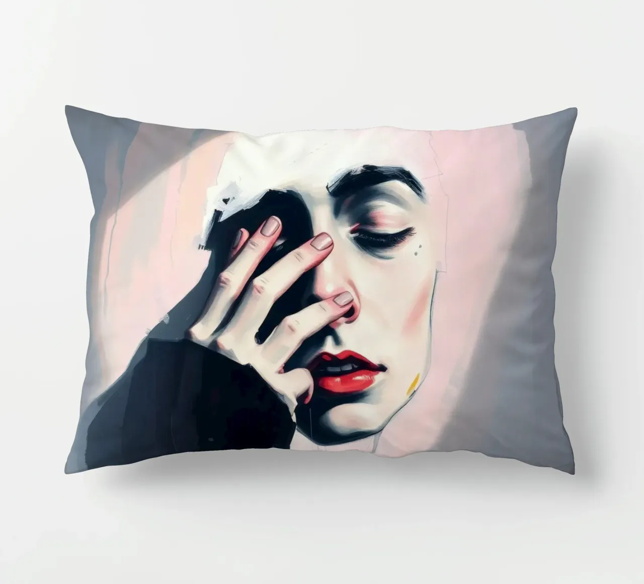 Expression of emotion captured through art decorative cushion by DesignDoodle
