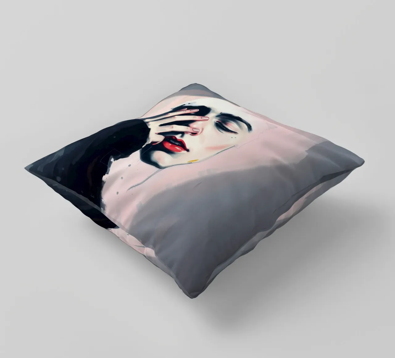 Expression of emotion captured through art decorative cushion by DesignDoodle