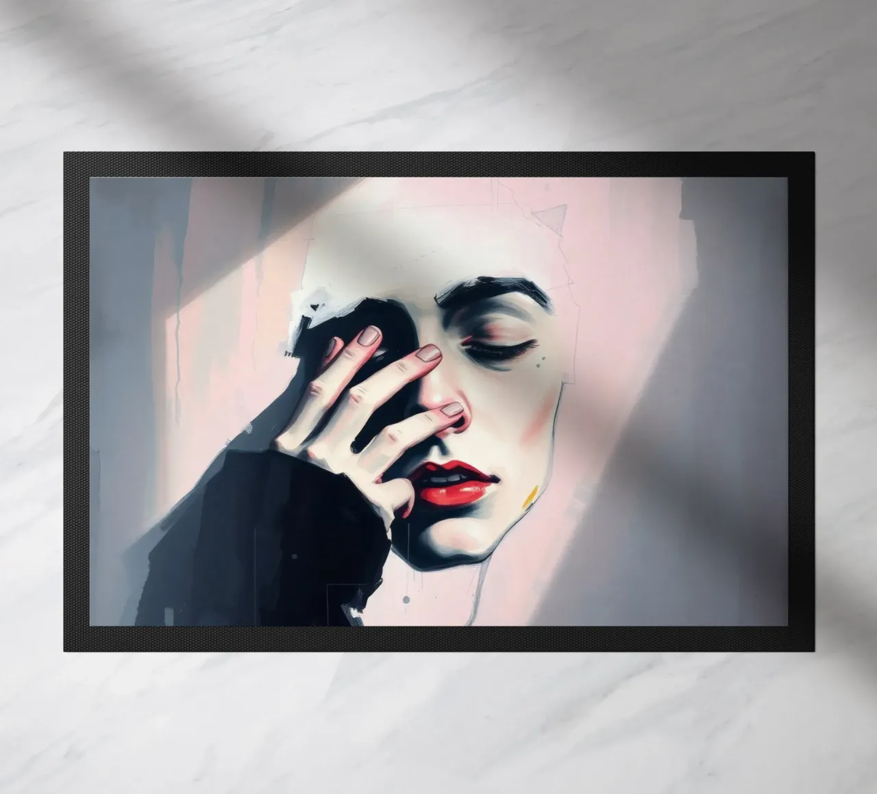 Expression of emotion captured through art doormat by DesignDoodle