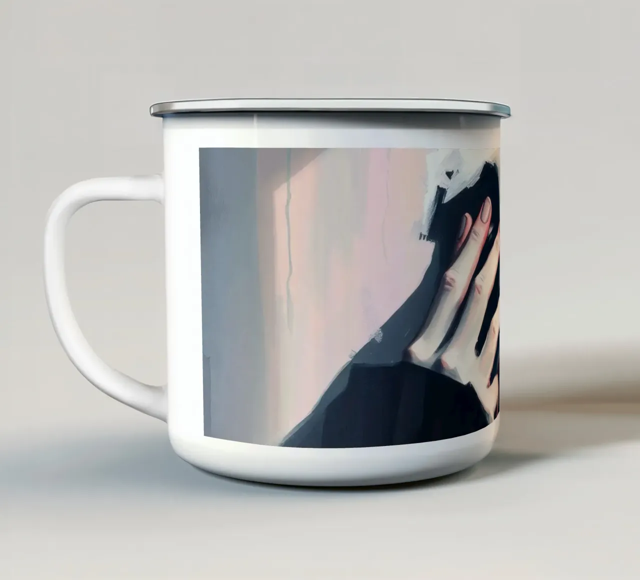 Espressione di emozioni catturate attraverso l'arte tazza in smalto da DesignDoodle