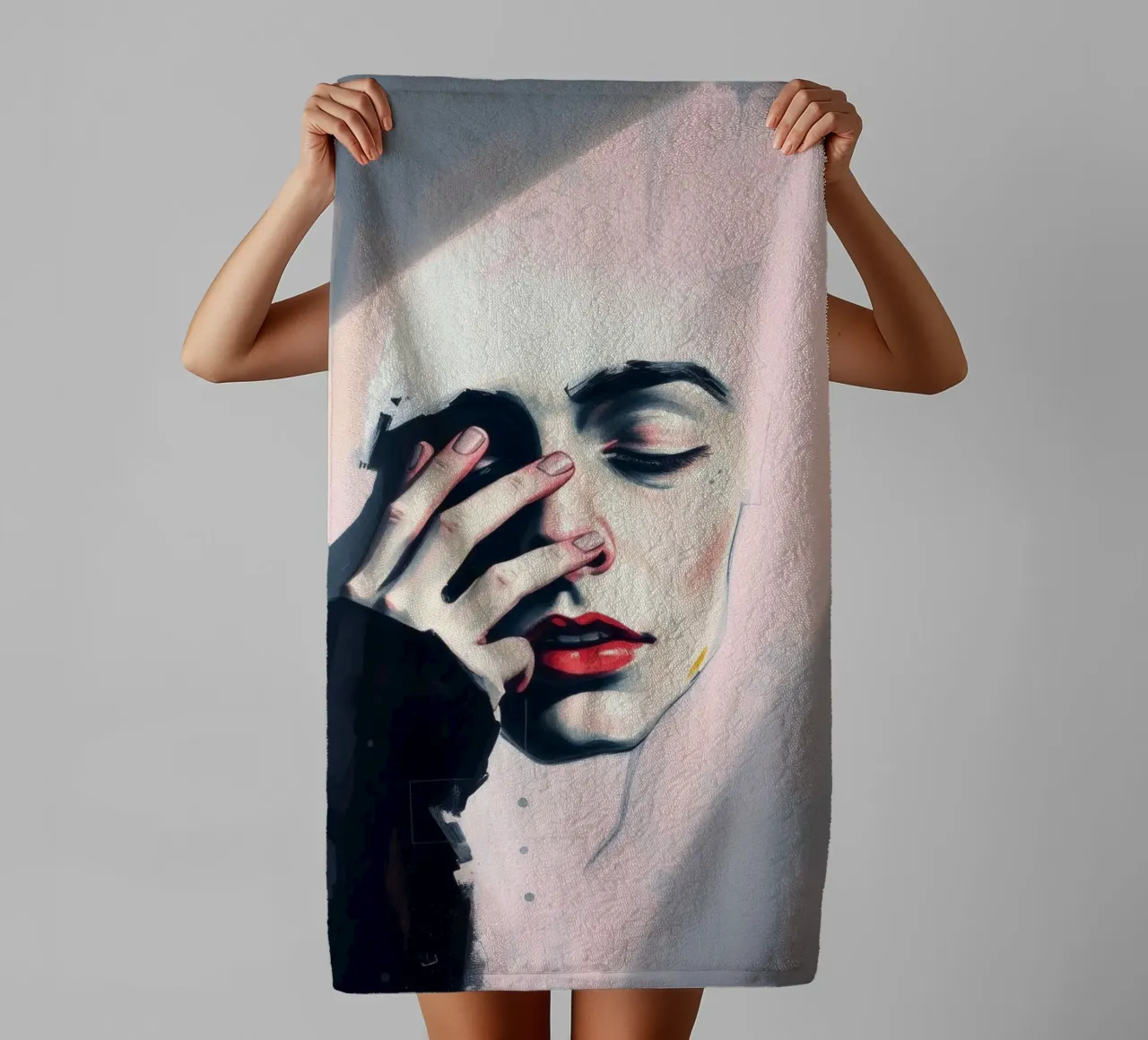 Expression of emotion captured through art towel by DesignDoodle
