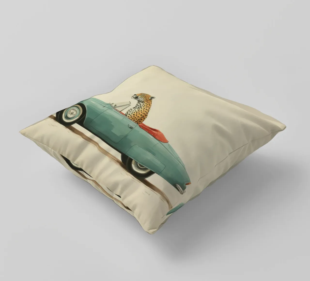 Minimal Jaguar decorative cushion by Minimal Animal Art