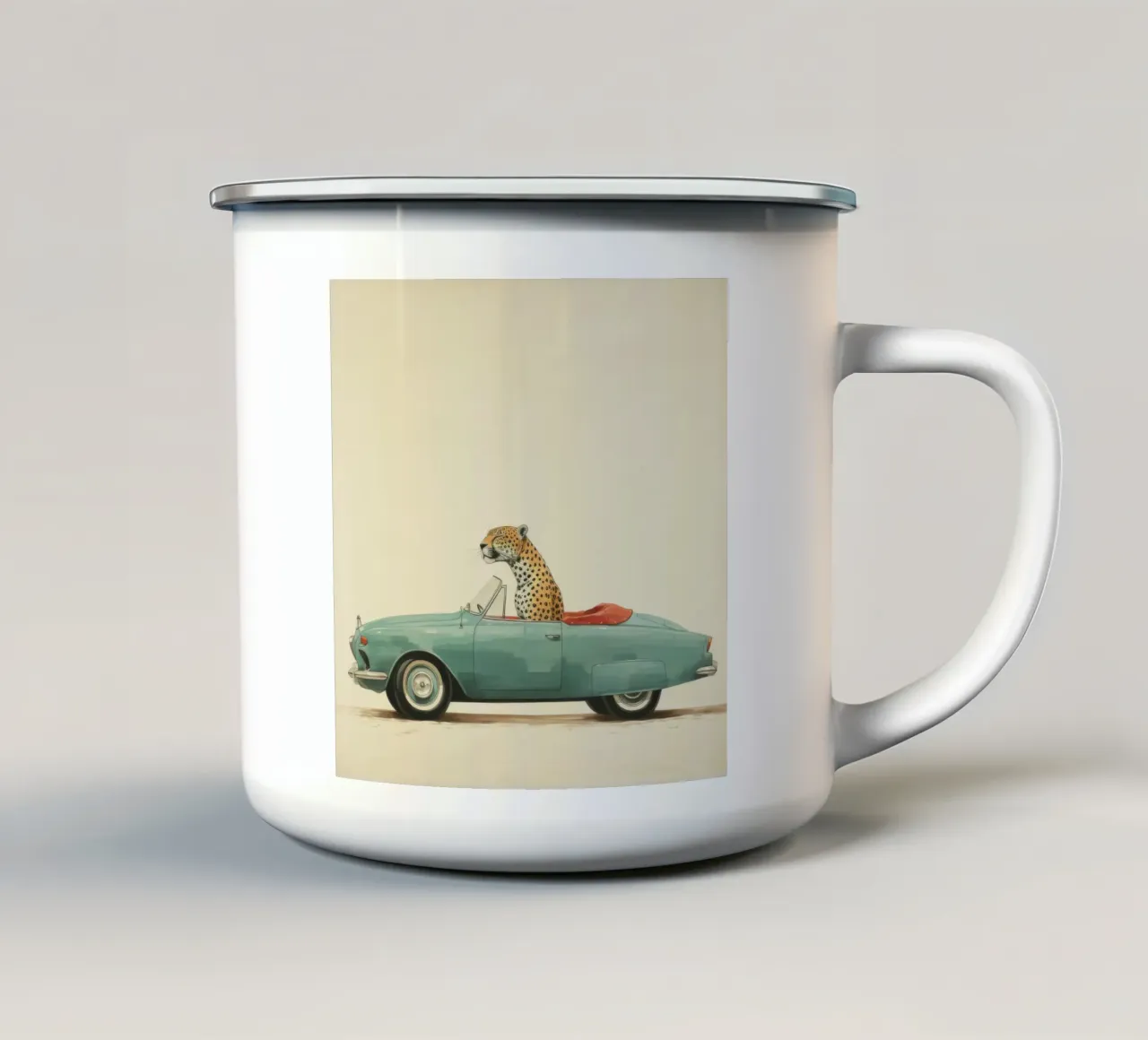 Jaguar minimale tazza in smalto da Minimal Animal Art