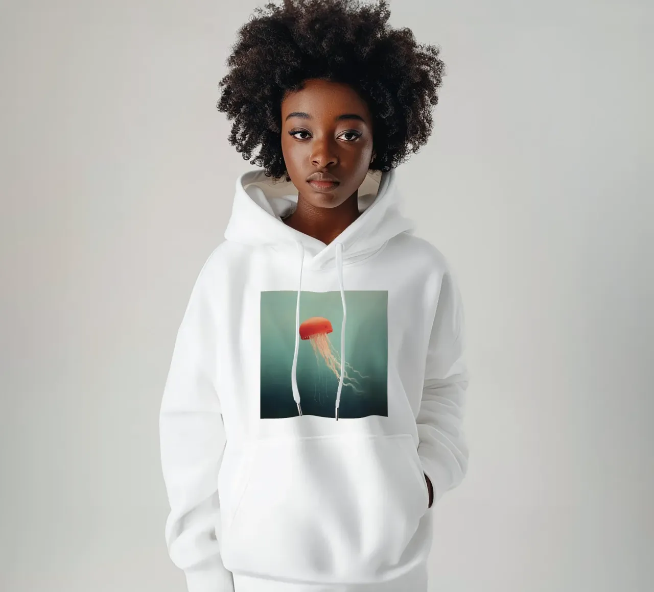 Medusa minima 2 felpa con cappuccio da Minimal Animal Art