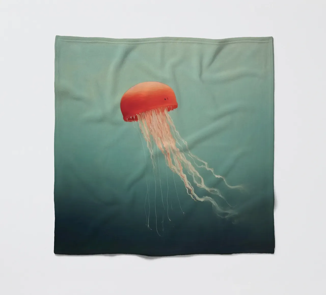 Minimal Jellyfish 2 fleece blanket by Minimal Animal Art