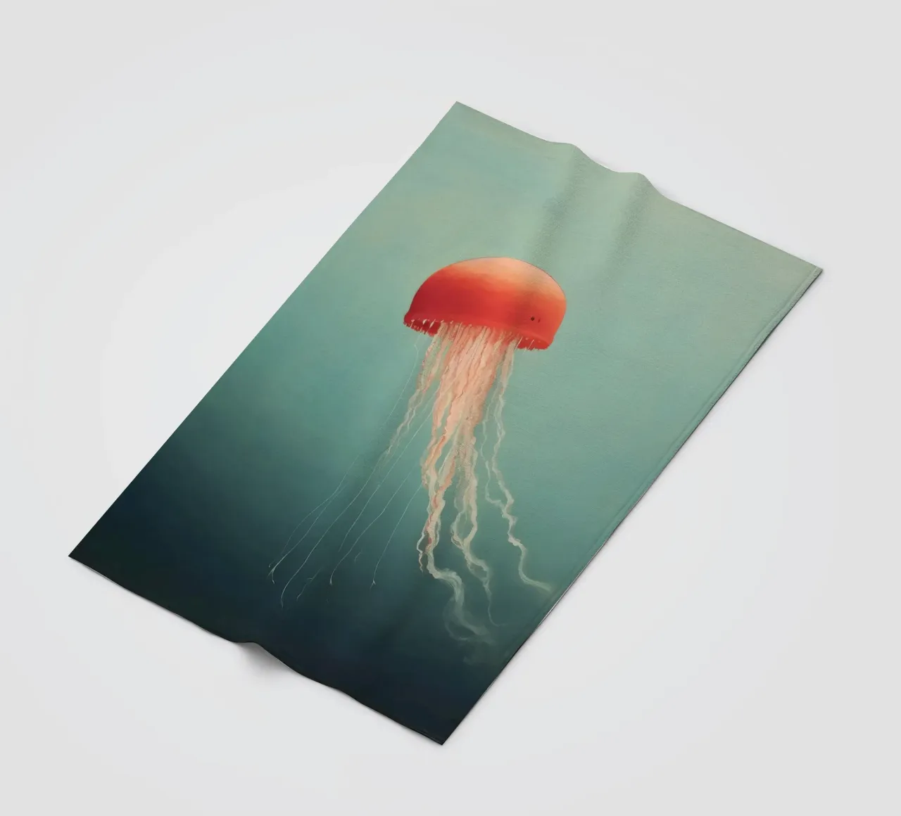 Minimal Jellyfish 2 fleece blanket by Minimal Animal Art