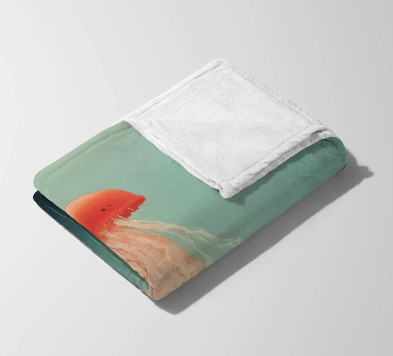 Minimal Jellyfish 2 fleece blanket by Minimal Animal Art