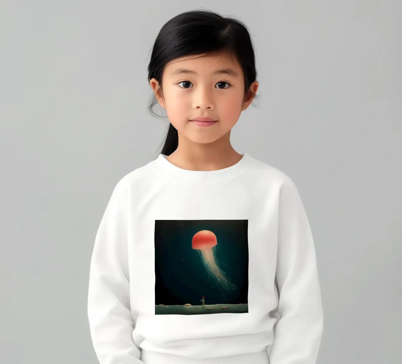 Medusa minima 3 felpa bambino da Minimal Animal Art