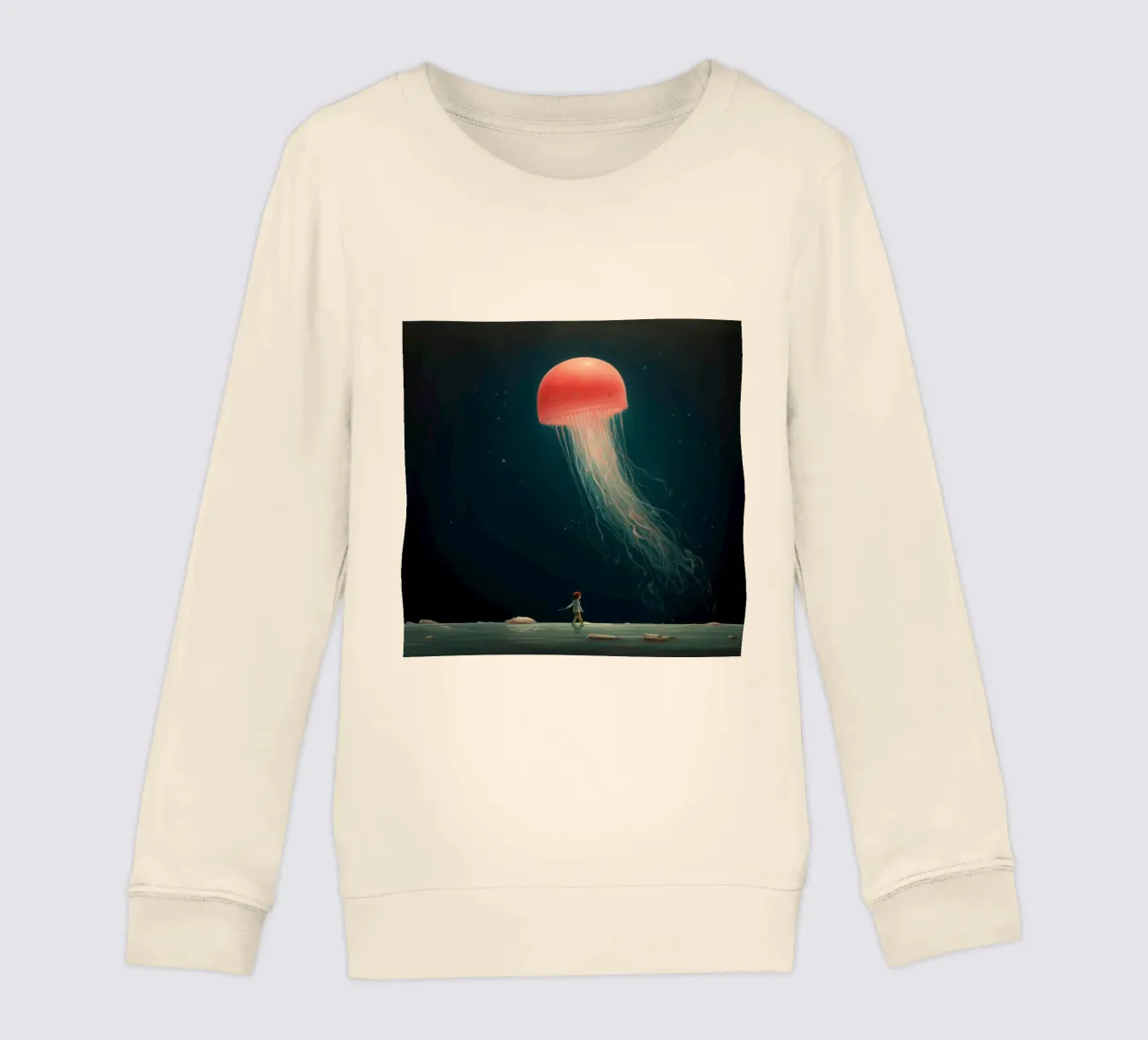 Minimal Jellyfish 3 kids sweatshirt by Minimal Animal Art