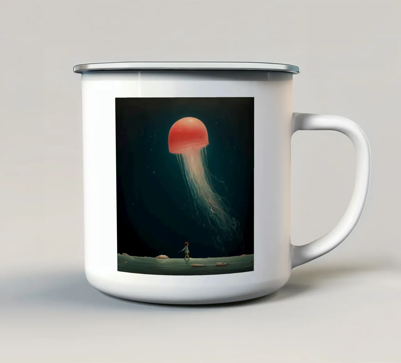 Medusa minima 3 tazza in smalto da Minimal Animal Art