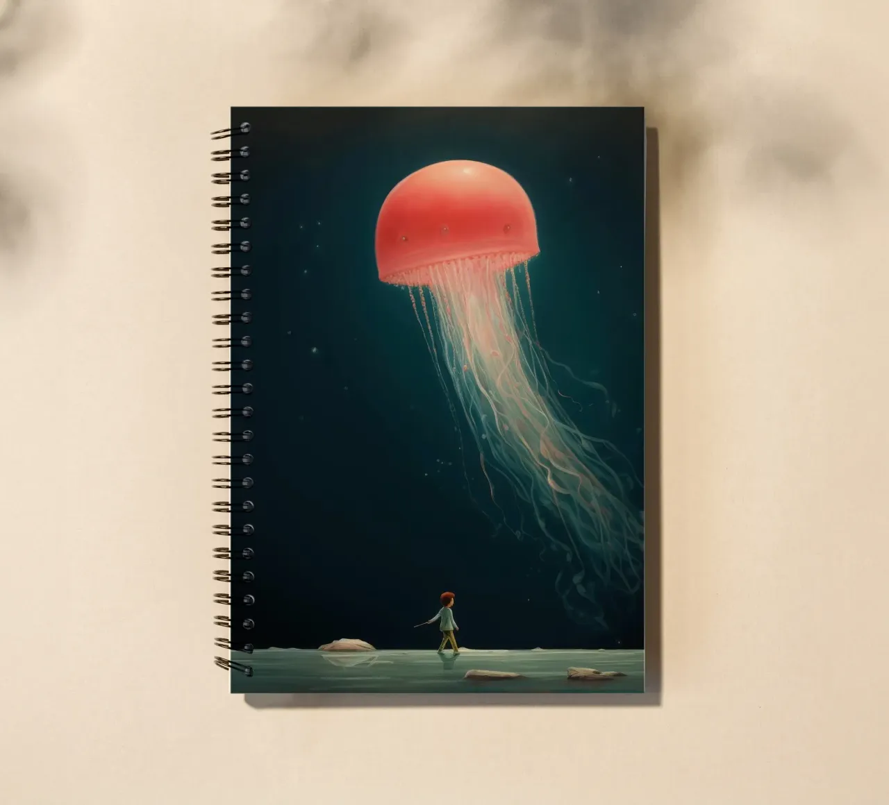 Minimal Jellyfish 3 spiral notebook by Minimal Animal Art