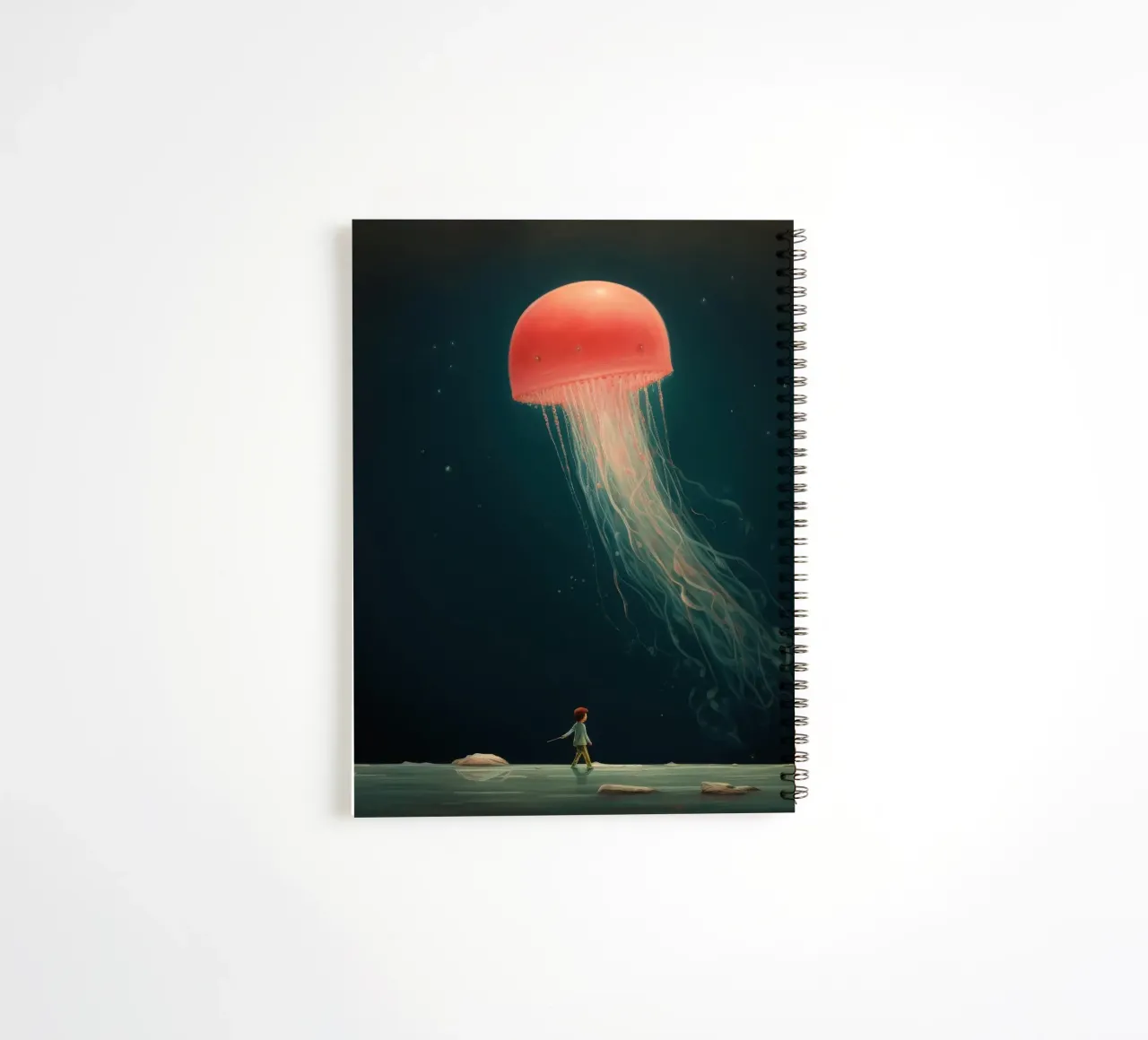 Minimal Jellyfish 3 spiral notebook by Minimal Animal Art