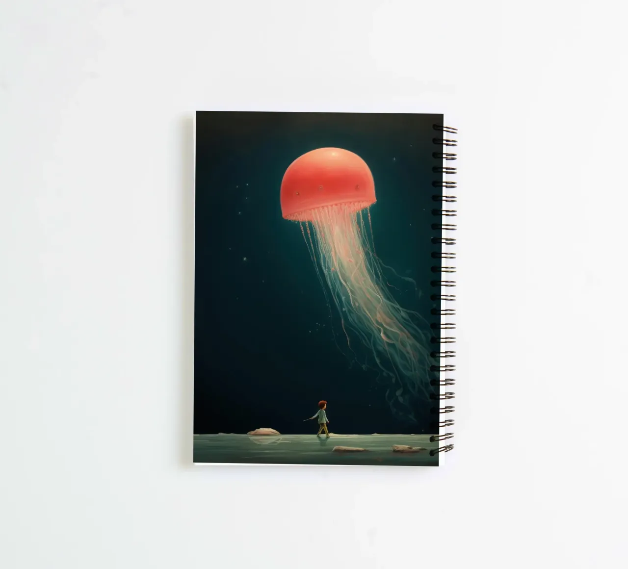 Minimal Jellyfish 3 spiral notebook by Minimal Animal Art