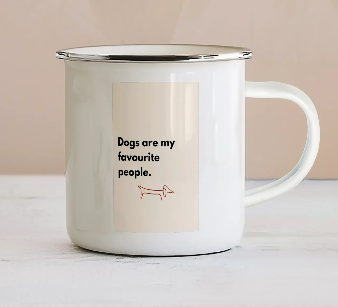 Dogs Are My Favorite People | Typography Art Print tazza in smalto da PrintCessStudio