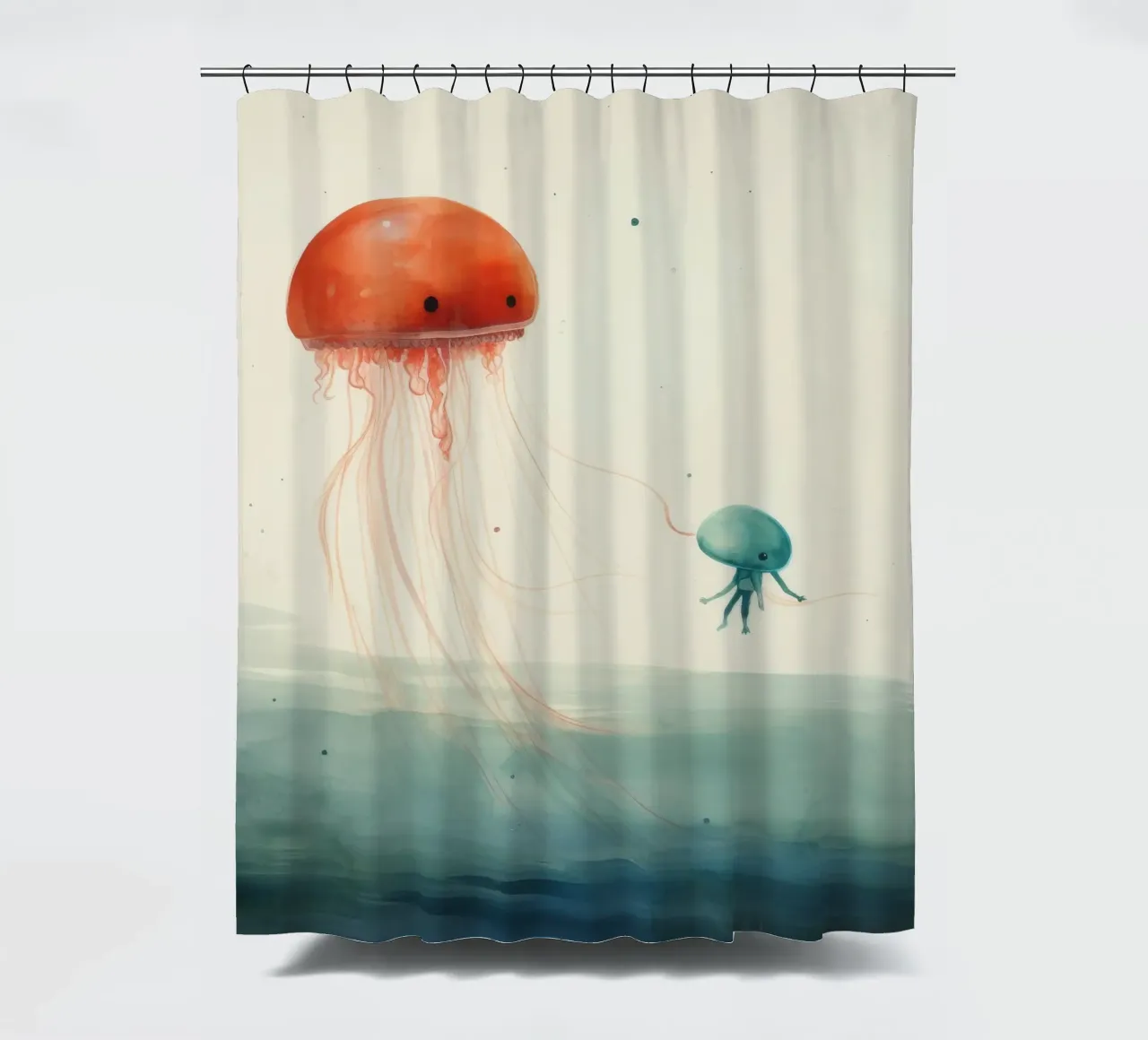 Minimal-Qualle 1 Duschvorhang von Minimal Animal Art