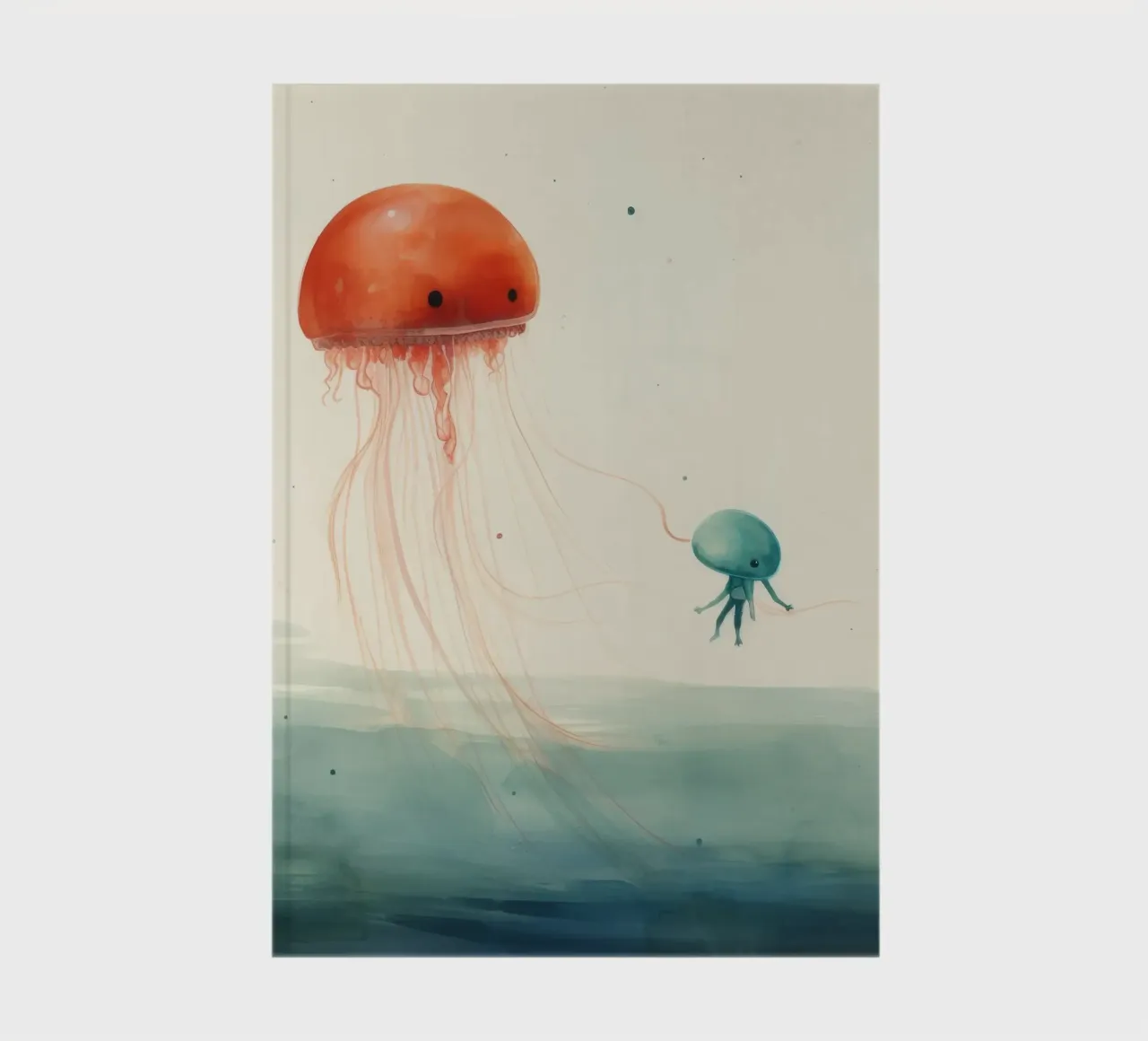 Minimal Jellyfish 1 notebook by Minimal Animal Art