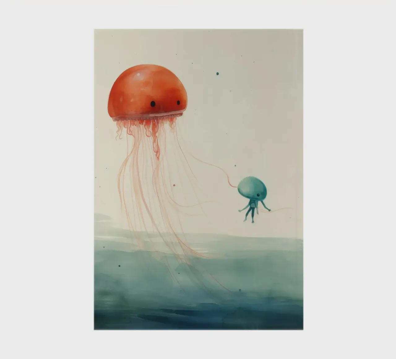 Minimal Jellyfish 1 notebook by Minimal Animal Art