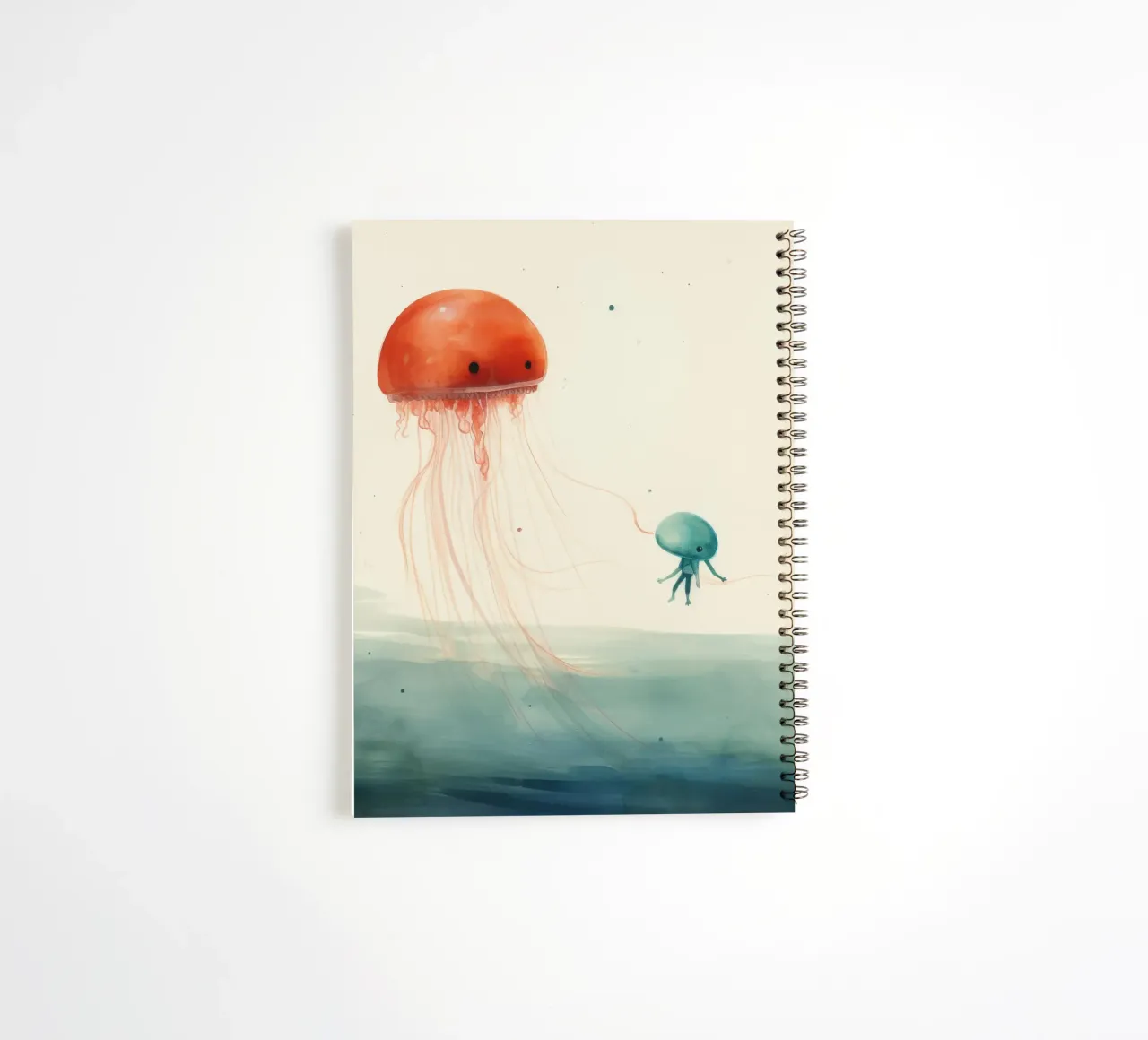 Minimal Jellyfish 1 spiral notebook by Minimal Animal Art