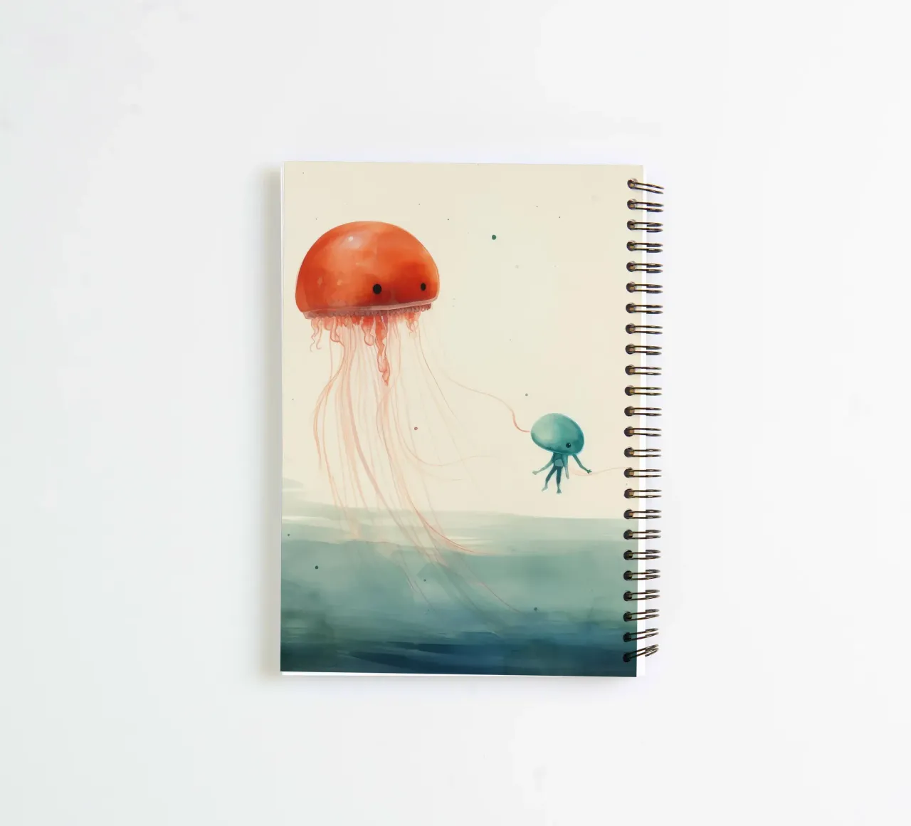 Minimal Jellyfish 1 spiral notebook by Minimal Animal Art