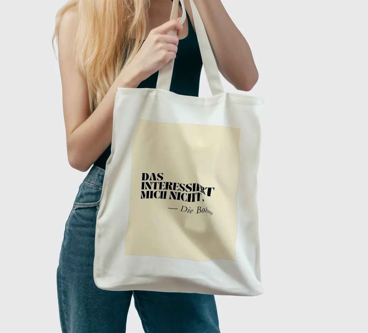 Das interessiert mich nicht - Die Bohne | Lustiger Print borsa in juta da PrintCessStudio