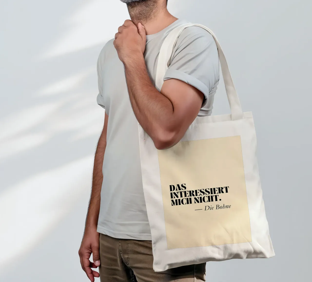 Das interessiert mich nicht - Die Bohne | Lustiger Print borsa in juta da PrintCessStudio