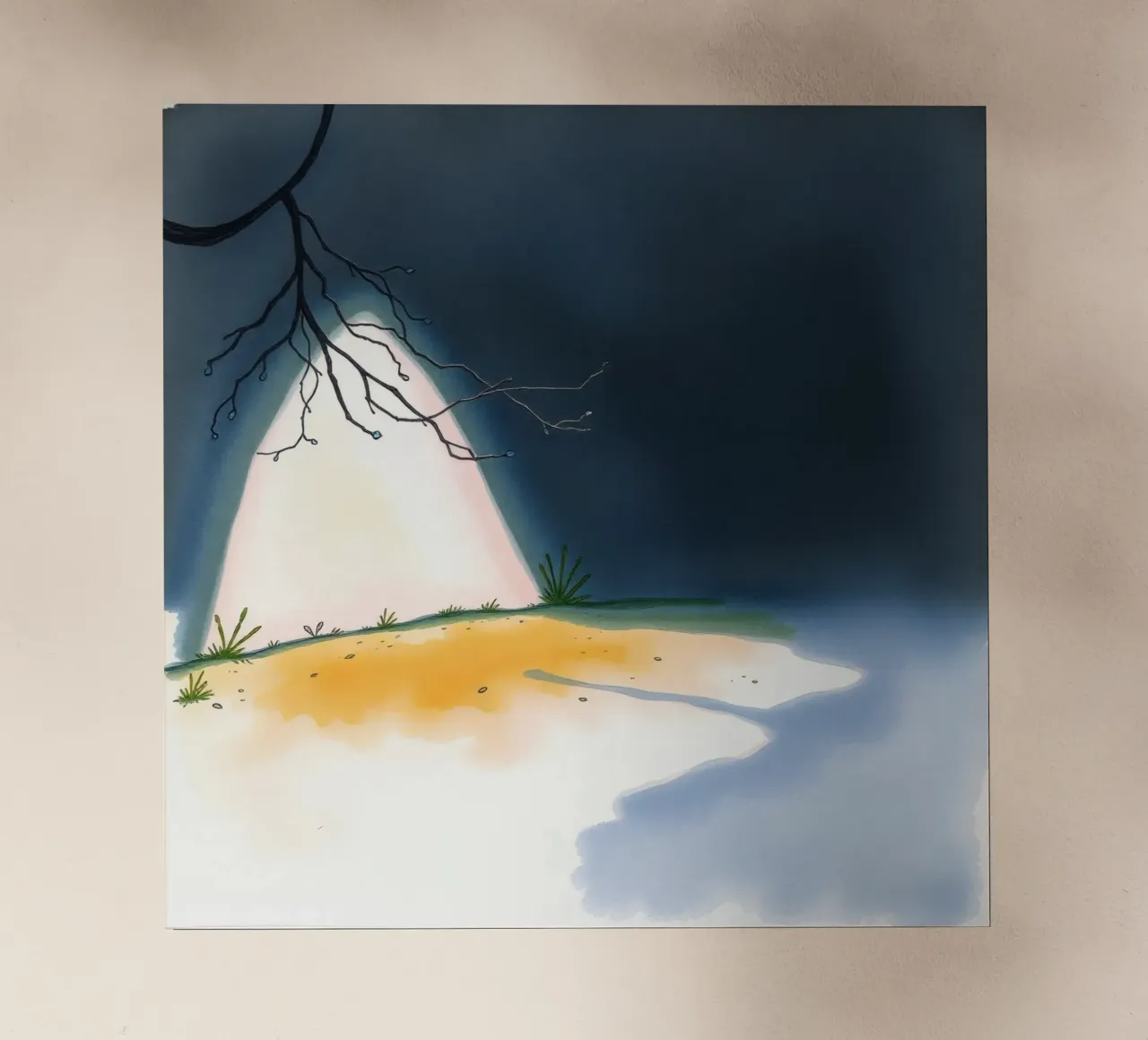 Illuminated patch of ground under a dark sky backlit film by DesignDoodle
