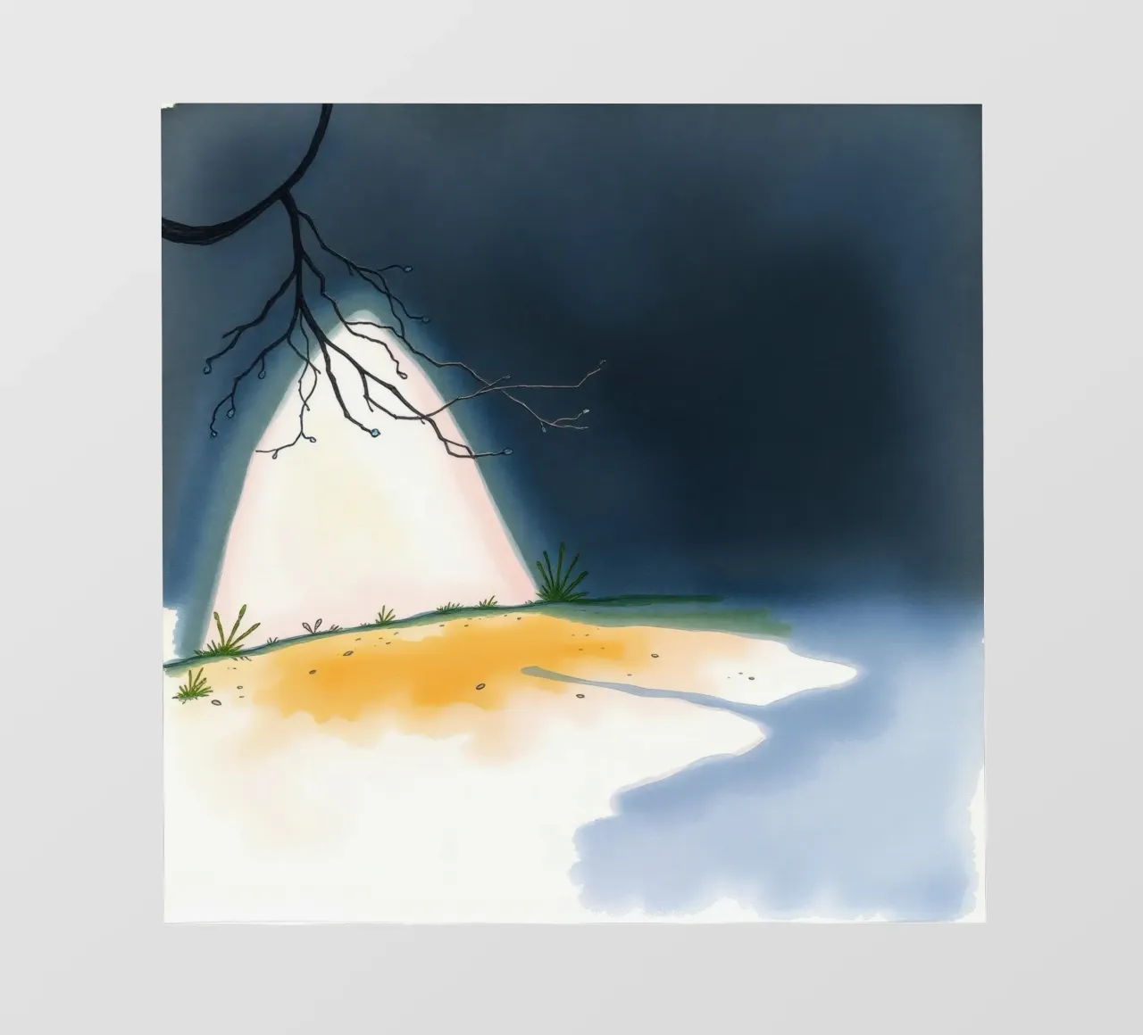 Illuminated patch of ground under a dark sky backlit film by DesignDoodle