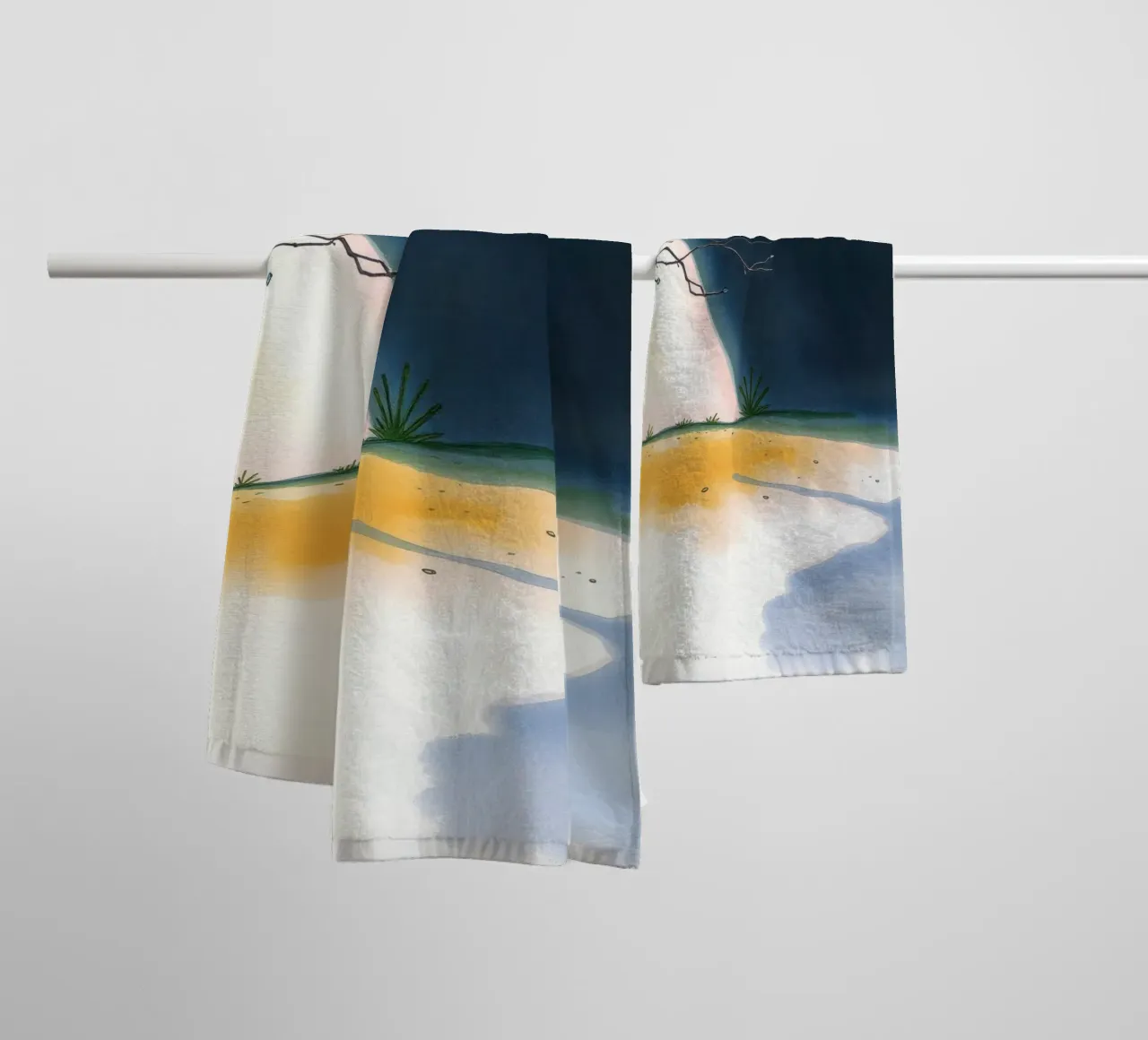 Illuminated patch of ground under a dark sky towel by DesignDoodle